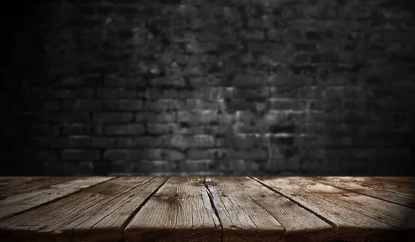 Sfondo vecchio tavolo di legno vuoto — Foto Stock