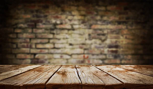 Empty old wooden table background — Stock Photo, Image