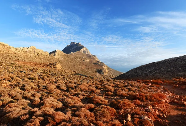 Landscape of desert mountains and blue sky
