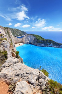 Yunanistan 'ın Zakynthos Adası' ndaki Navagio Plajı
