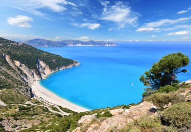 Yunanistan 'ın Kefalonia adasındaki ünlü sahil Mirtoları