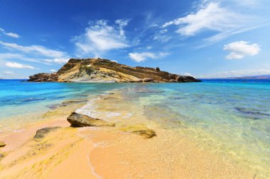 Beautiul summer landscape of blue sea and cloudy sky