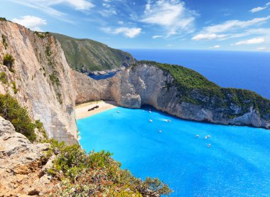 Yunanistan 'ın Zakynthos Adası' ndaki Navagio Plajı