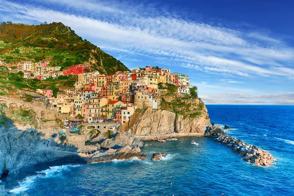 Διάσημη πόλη της Manarola στην Ιταλία - Cinque Terre, Λιγουρία — Φωτογραφία Αρχείου