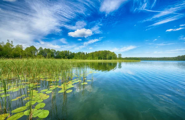 Beautiful summer day on masuria lake district in Poland — Stock Photo, Image