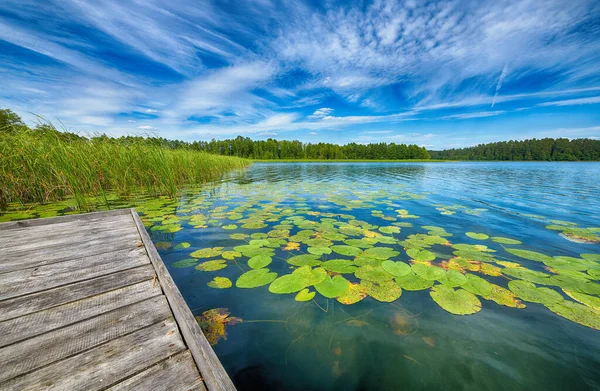 Hermoso día de verano en el distrito del lago Masuria en Polonia — Foto de Stock