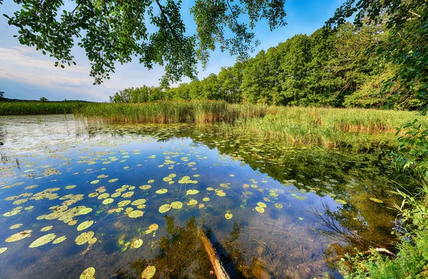 Belle journée d'été sur le district du lac de masurie en Pologne — Photo