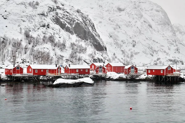 Χειμερινό τοπίο της Νορβηγίας - lofotens, Nusfjord — Φωτογραφία Αρχείου