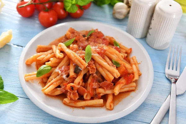 Pastas Estilo Italiano Con Salsa Tomate —  Fotos de Stock