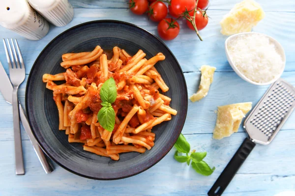 Pastas Estilo Italiano Con Salsa Tomate —  Fotos de Stock