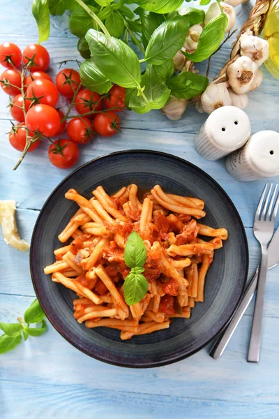 Pastas Estilo Italiano Con Salsa Tomate —  Fotos de Stock