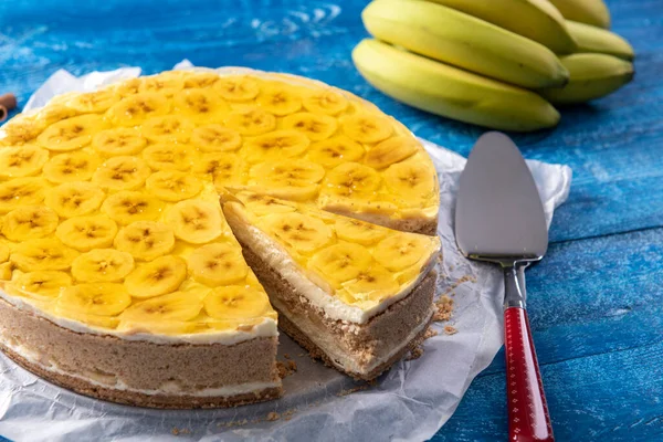 Sabroso Pastel Plátano Casero Con Jalea — Foto de Stock