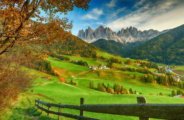 Bela Paisagem Dolomitas Italianas Santa Maddalena — Fotografia de Stock