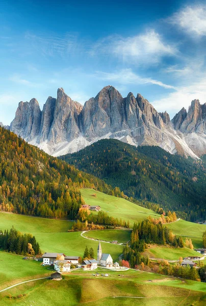 Hermoso Paisaje Dolomitas Italianas Santa Maddalena — Foto de Stock