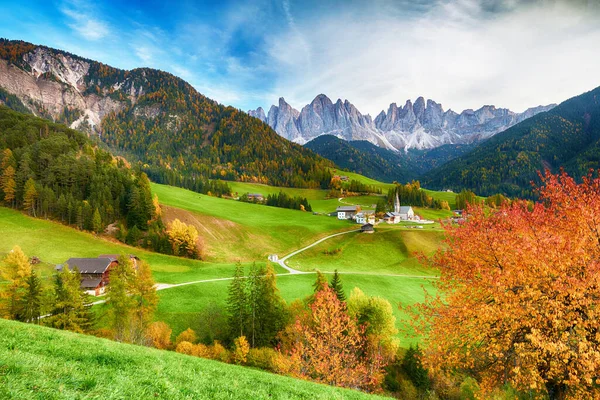 Hermoso Paisaje Dolomitas Italianas Santa Maddalena — Foto de Stock