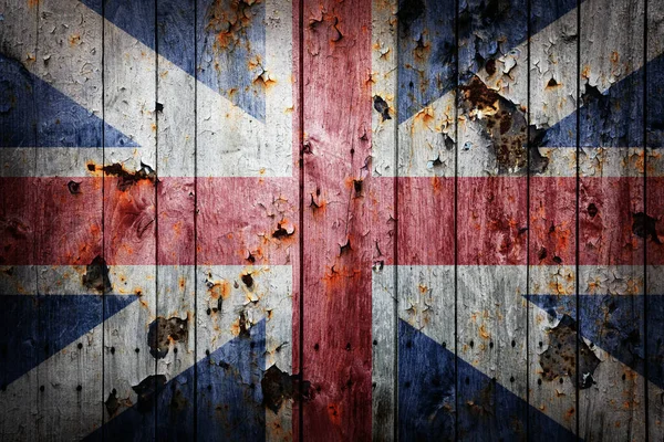 Bandera Inglaterra Pintada Sobre Fondo Madera Vieja —  Fotos de Stock