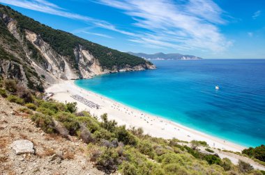 Yunanistan 'ın Kefalonia adasındaki ünlü sahil Mirtoları