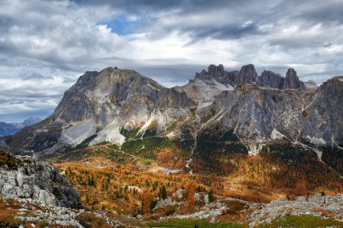 Beautiful landscape of Italian dolomites clipart