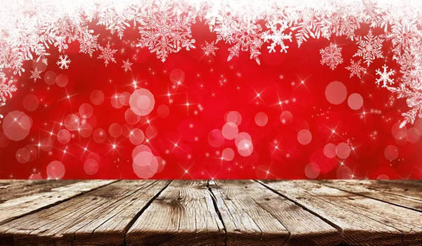 Sfondo Vecchio Tavolo Legno Vuoto Sfondo Natale — Foto Stock