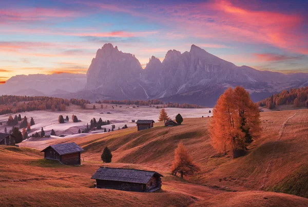 Κοιλάδα Alpe Siusi Στα Ιταλικά Δολομίτες — Φωτογραφία Αρχείου