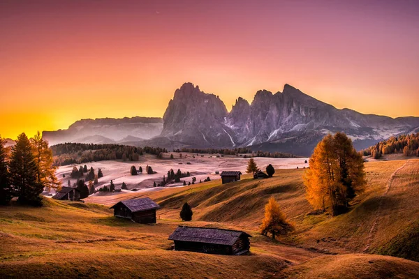 Dolina Alpe Siusi Włoskich Dolomitach — Zdjęcie stockowe