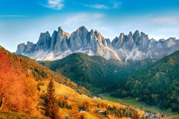 Wunderschöne Landschaft Der Italienischen Dolomiten Santa Maddalena — Stockfoto