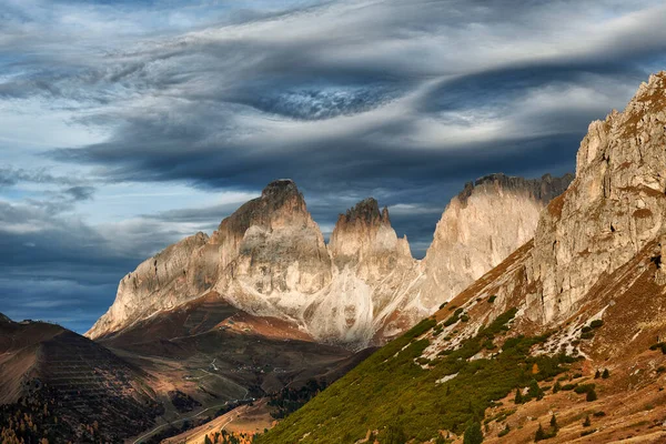 Autumn Landscape Mountains Blue Sky — Stock Photo, Image