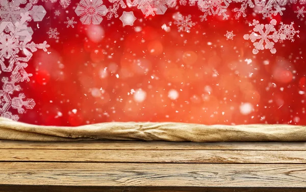 Sfondo Vecchio Tavolo Legno Vuoto Sfondo Natale — Foto Stock