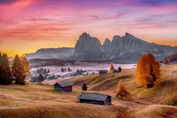 Vale Alpe Siusi Dolomitas Italianas — Fotografia de Stock