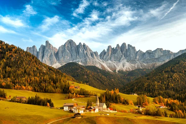 Gyönyörű Táj Olasz Dolomitok Santa Maddalena — Stock Fotó