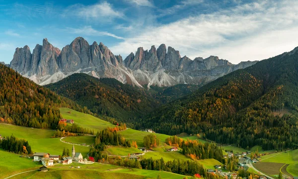 Hermoso Paisaje Panorámico Dolomitas Italianas Santa Maddalena —  Fotos de Stock