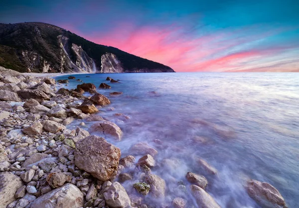 Belo Pôr Sol Sobre Mar Mediterrâneo — Fotografia de Stock