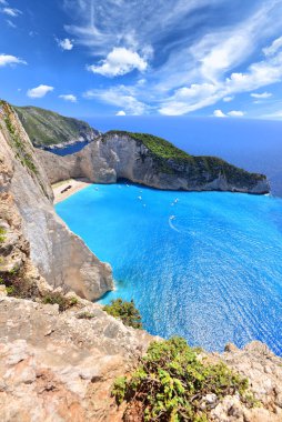 Yunanistan 'ın Zakynthos Adası' ndaki Navagio Plajı
