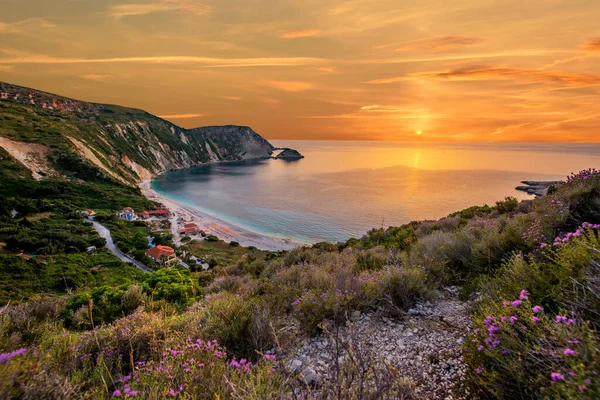 Hermoso Atardecer Verano Grecia Islas —  Fotos de Stock