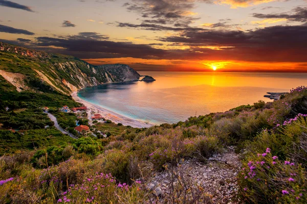 Hermoso Atardecer Verano Grecia Islas —  Fotos de Stock