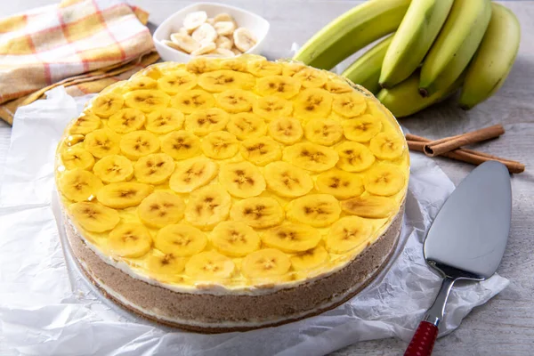 Sabroso Pastel Plátano Casero Con Jalea —  Fotos de Stock