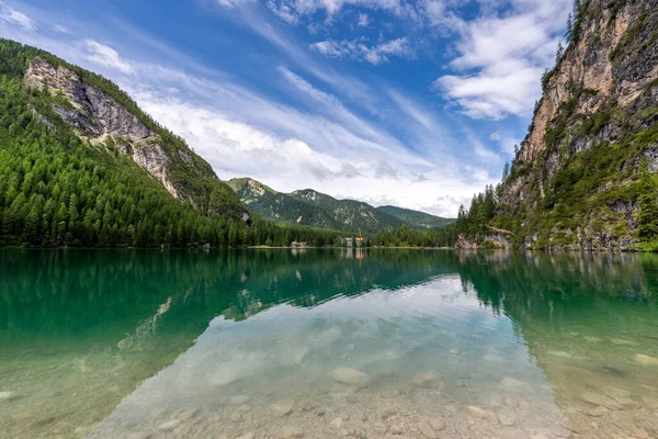 Zomer Landschap Van Het Meer Bergen — Stockfoto