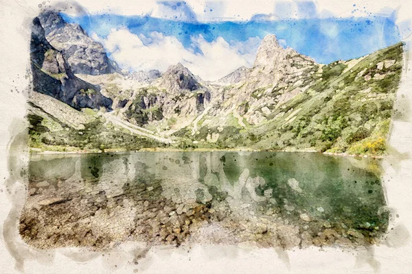Yaz Boyunca Güzel Dağların Manzarası Boyası — Stok fotoğraf