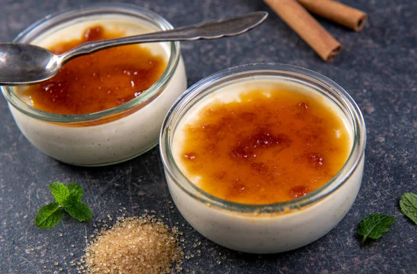 Creme Brulee Gustoso Dolce Tradizionale Francese — Foto Stock