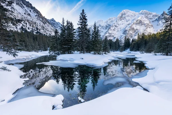 Piękny Krajobraz Gór Zimą — Zdjęcie stockowe