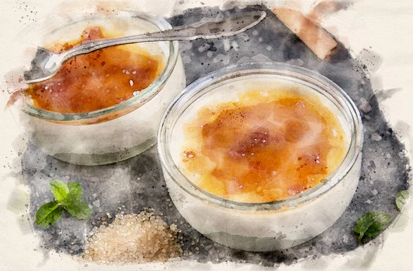 Creme Brulee Tasty Traditional French Dessert — Stock Photo, Image