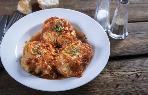 Stufed Cabbage Rolls Tomato Sauce — Stock Photo, Image