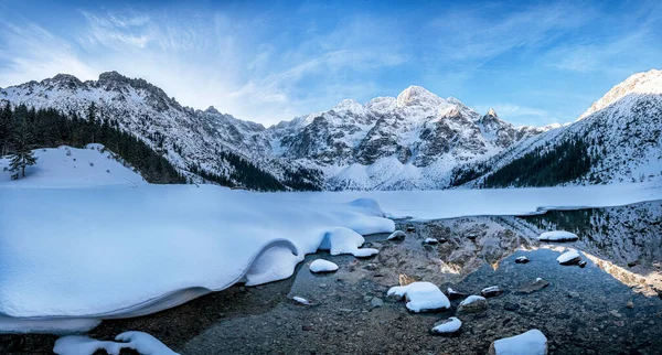 Belo Panorama Montanhas Durante Inverno — Fotografia de Stock