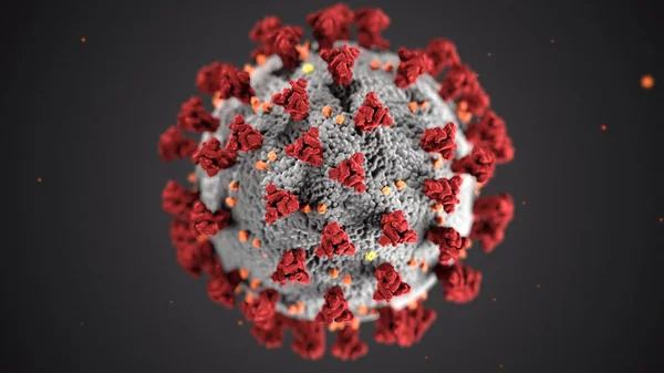 Coronavirus Bacteria Sobre Fondo Gris Imagen Libre Creada Por Cdc — Foto de Stock