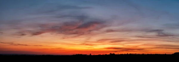 Krásný Barevný Západ Slunce Panorama Krajiny — Stock fotografie