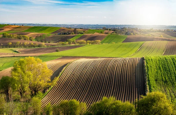 Schöner Sonnenuntergang Bei Ponidzie Polen — Stockfoto