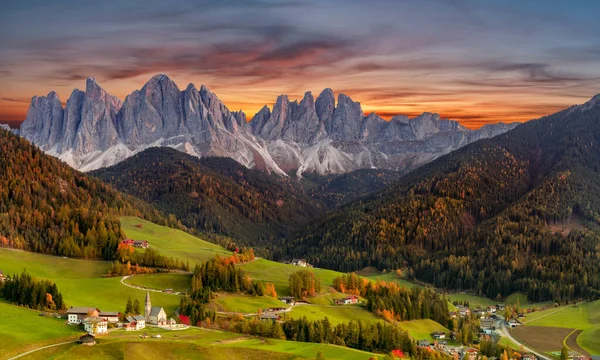 Bela Paisagem Dolomitas Italianas Santa Maddalena — Fotografia de Stock