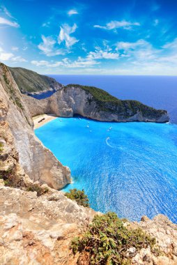 Zakynthos adasındaki ünlü gemi enkazı