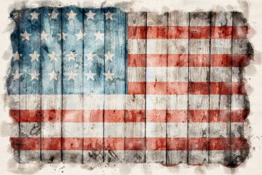 ABD bayraklı sulu boya