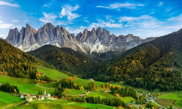 Vackert Landskap Italienska Dolomiter Santa Maddalena — Stockfoto